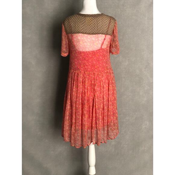 Maeve by Anthropologie Women's Size 0 Mix Print Floral Dress Pink - Picture 5 of 10